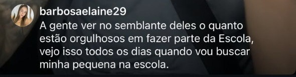 Mensagem de uma família do Colégio CPPEM