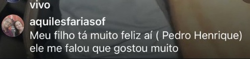 Mensagem de uma família do Colégio CPPEM
