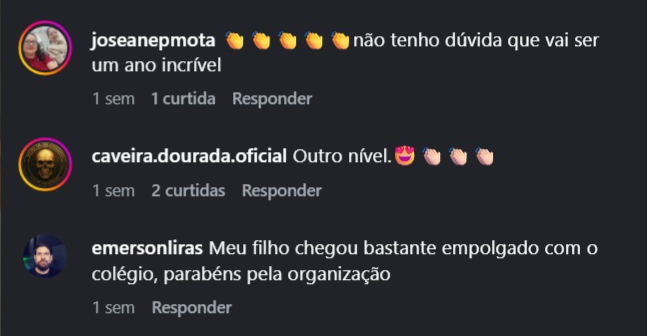 Mensagem de uma família do Colégio CPPEM